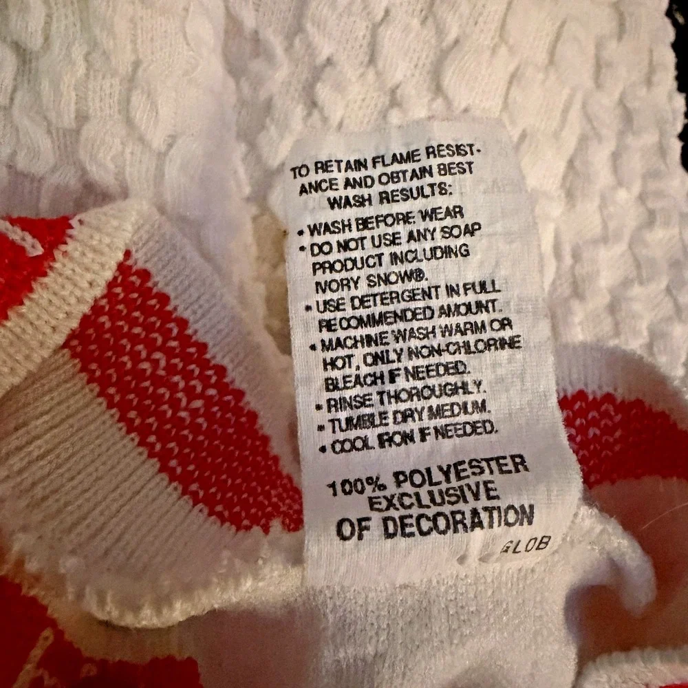 Vtg EUC Carter's Santa Bear Ho Ho Waffle Knit Snap Button Sleeper  M (12–17 lbs)